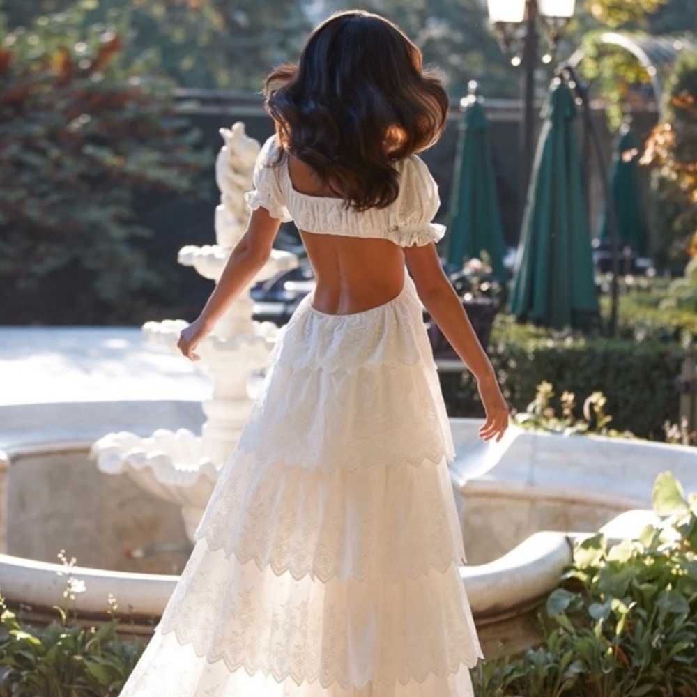 Alamour The Label White Off-the-Shoulder Sundress